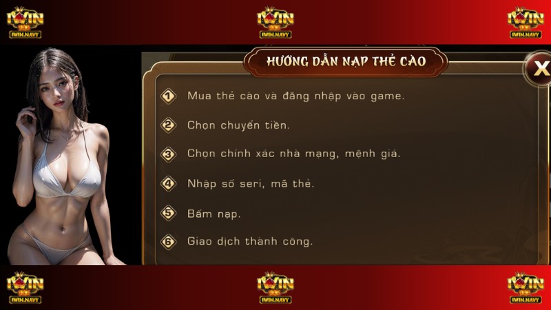Nạp tiền bằng thẻ cào tại iWin